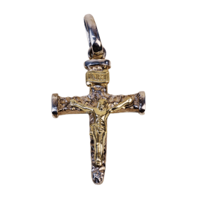 Cruz plata con oro