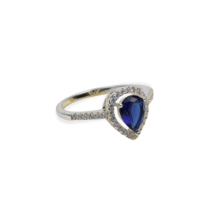 Anillo gota azul