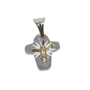 Cruz plata con oro